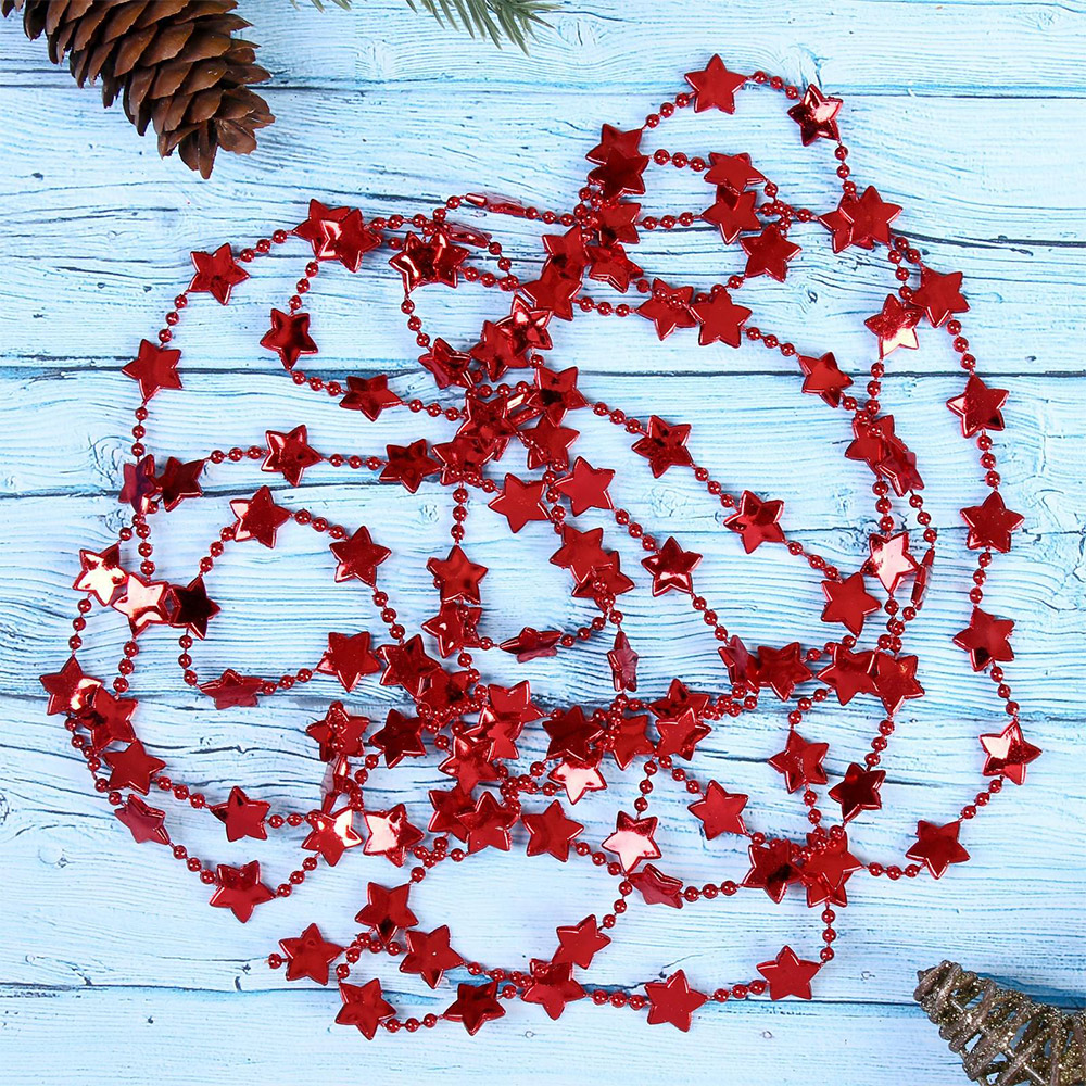Бусы на ель 905722 Звезда, 2,7 м, пластик, в ассортименте
