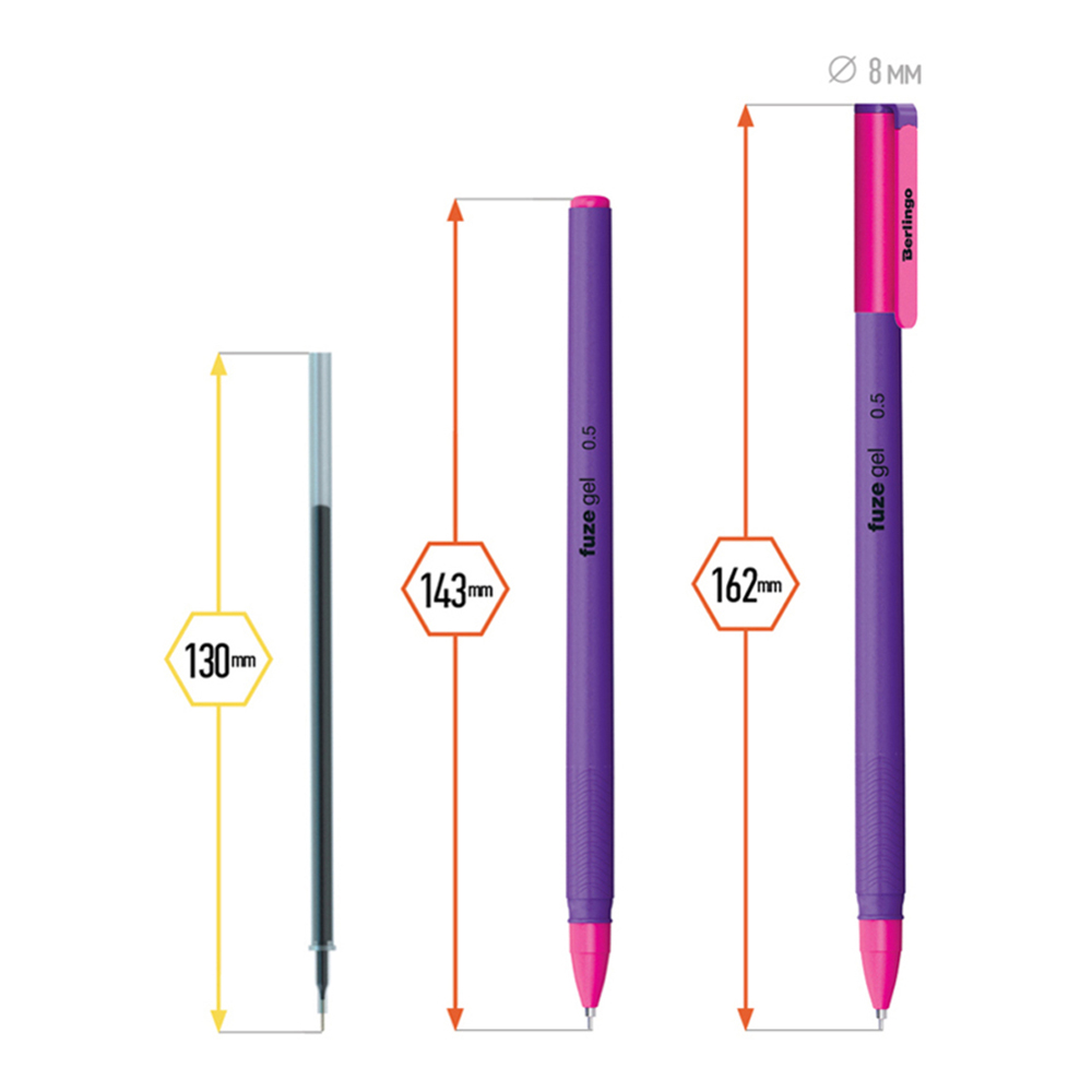 Ручка гелевая Berlingo CGp_50017 Fuze gel 0,5мм, корпус ассорти, черная