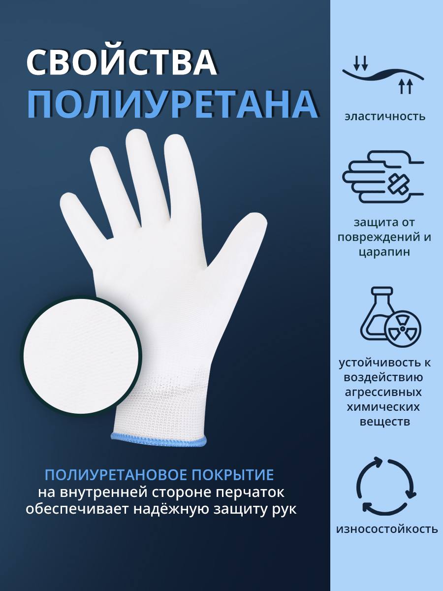 Перчатки с полиуретановым покрытием Ладушки XL