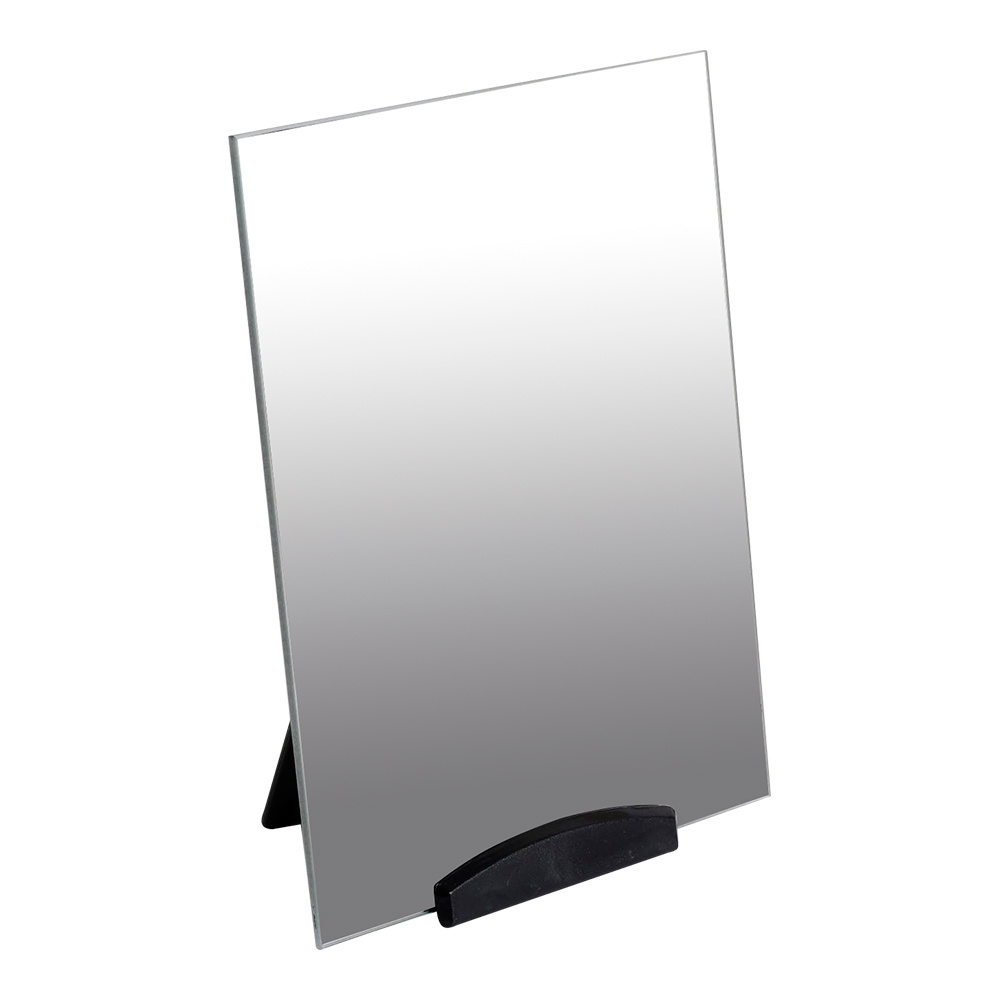 картинка Зеркало 906400 квадратное, настольное, зеркальная поверхность 15*19,5 см, пластик, серебристый 