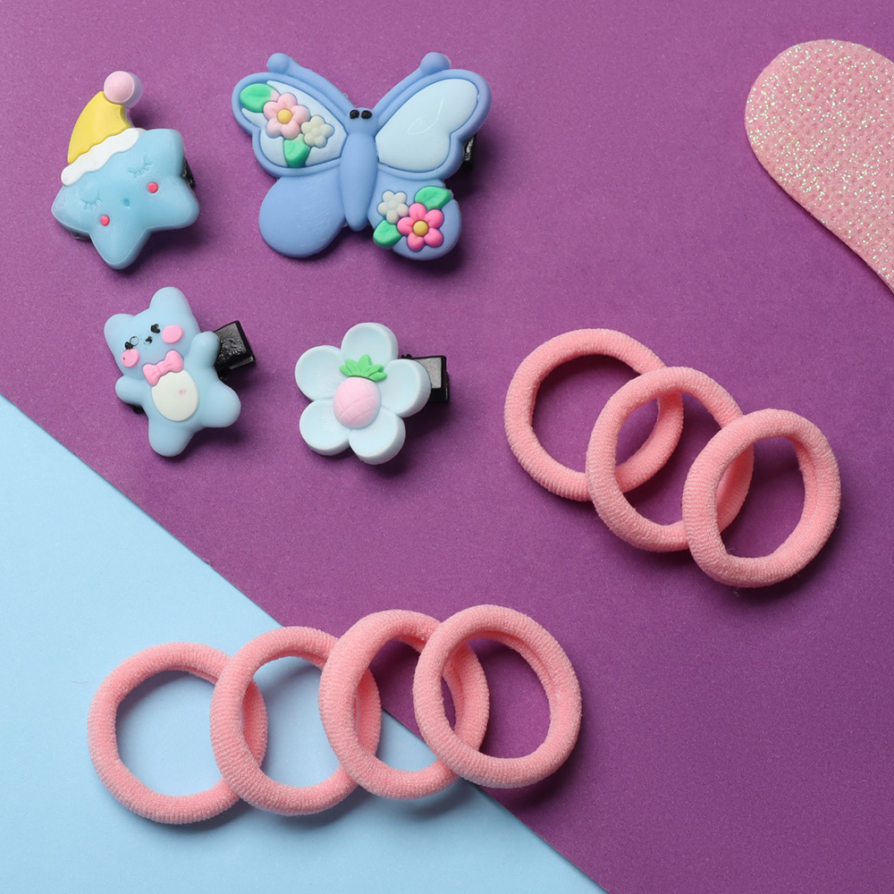 картинка Набор для волос 10068636 Выбражулька ( 10 резинок + 4 зажима), в ассортименте 