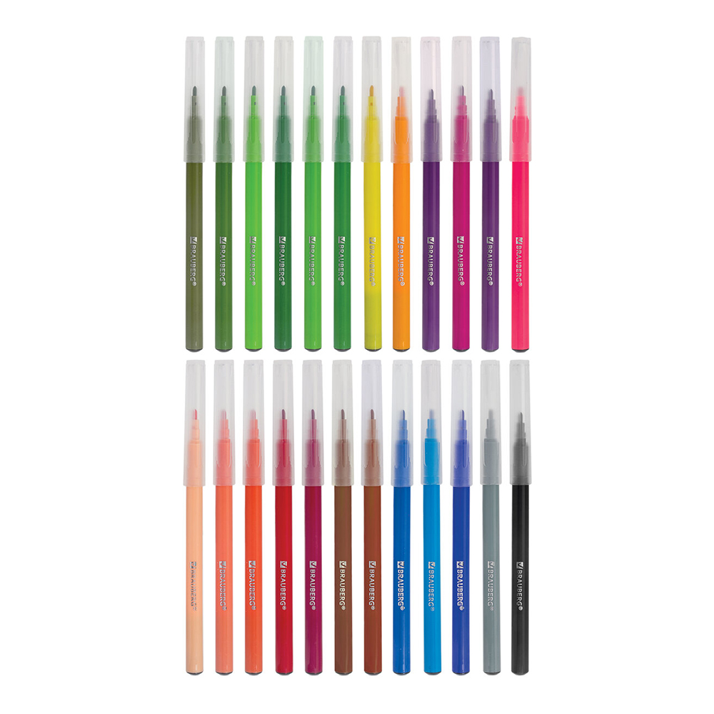 Фломастеры Brauberg 152199 PREMIUM вентилируемый колпачок в тубе, 24 цвета