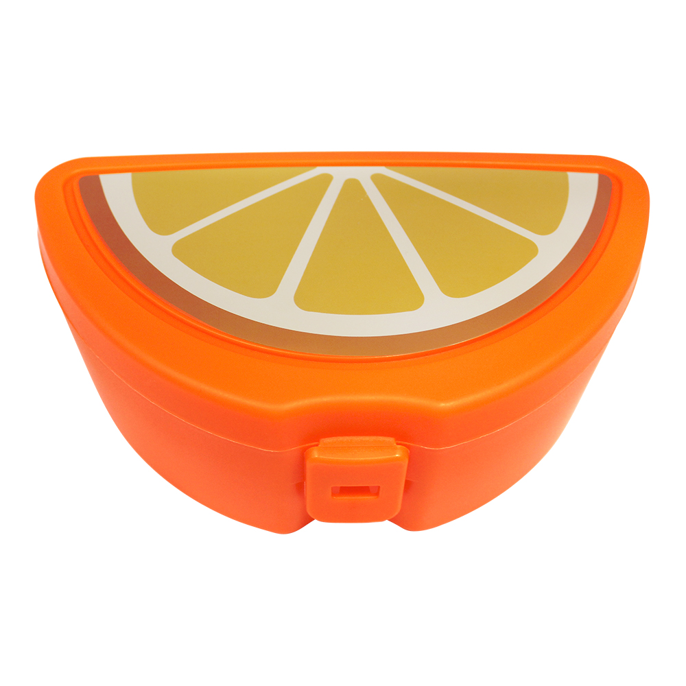 картинка Контейнер пластиковый G-498-O Ланч бокс с ложкой и вилкой, сополимер полипропилена, Апельсин 