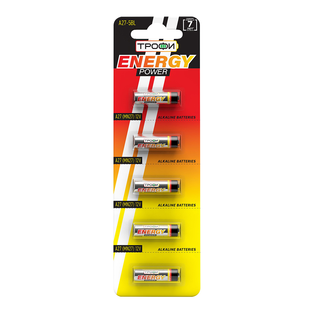 картинка Батарейка Трофи LR27A BL5 алкалиновая, 1 шт 