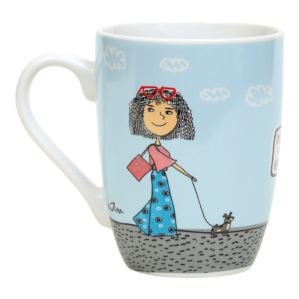 Кружка BRJD065-891 Подружки-болтушки с ложкой, в подарочной коробке, фарфор, 340 мл