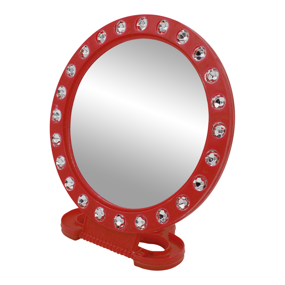 картинка Зеркало настольное круглое, 14 см, зеленое, красное, голубое 