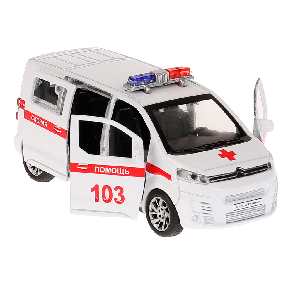 картинка Машина 329200 Технопарк Citroen Space Tourer Скорая помощь, инерционная, 12 см, металл 