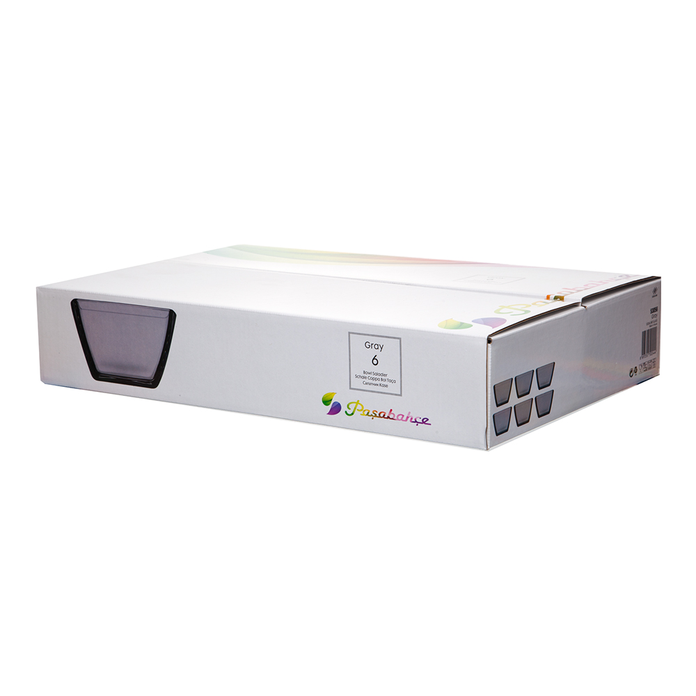 Набор салатников Pasabahce 53056BD63 Грей, 6 пр 125*125, мм, стекло, прозрачные