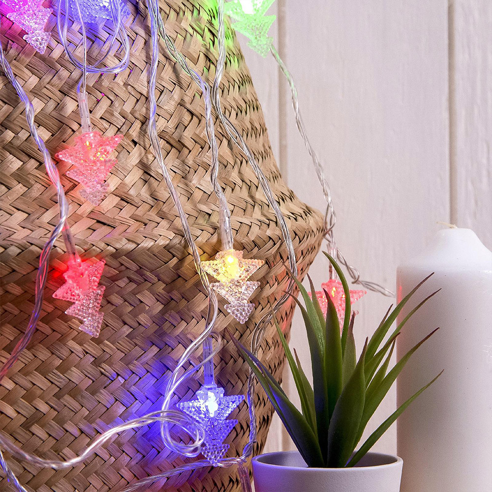 Новогодняя Гирлянда 185505 Ёлка в крапинку,светодиодная,свечение мульти, нить прозрачная, 5 м, 20 лампочек