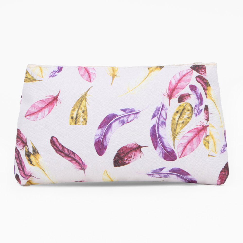 картинка Косметичка 4455134 на молнии 19*2*10 см, искусственная кожа, бежево-фиолетовый 