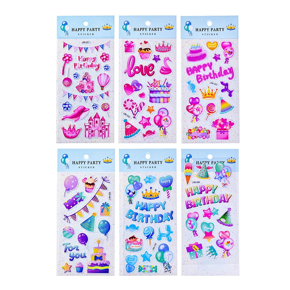 Наклейки M-8570 Праздник, 6 дизайнов 10*22 см