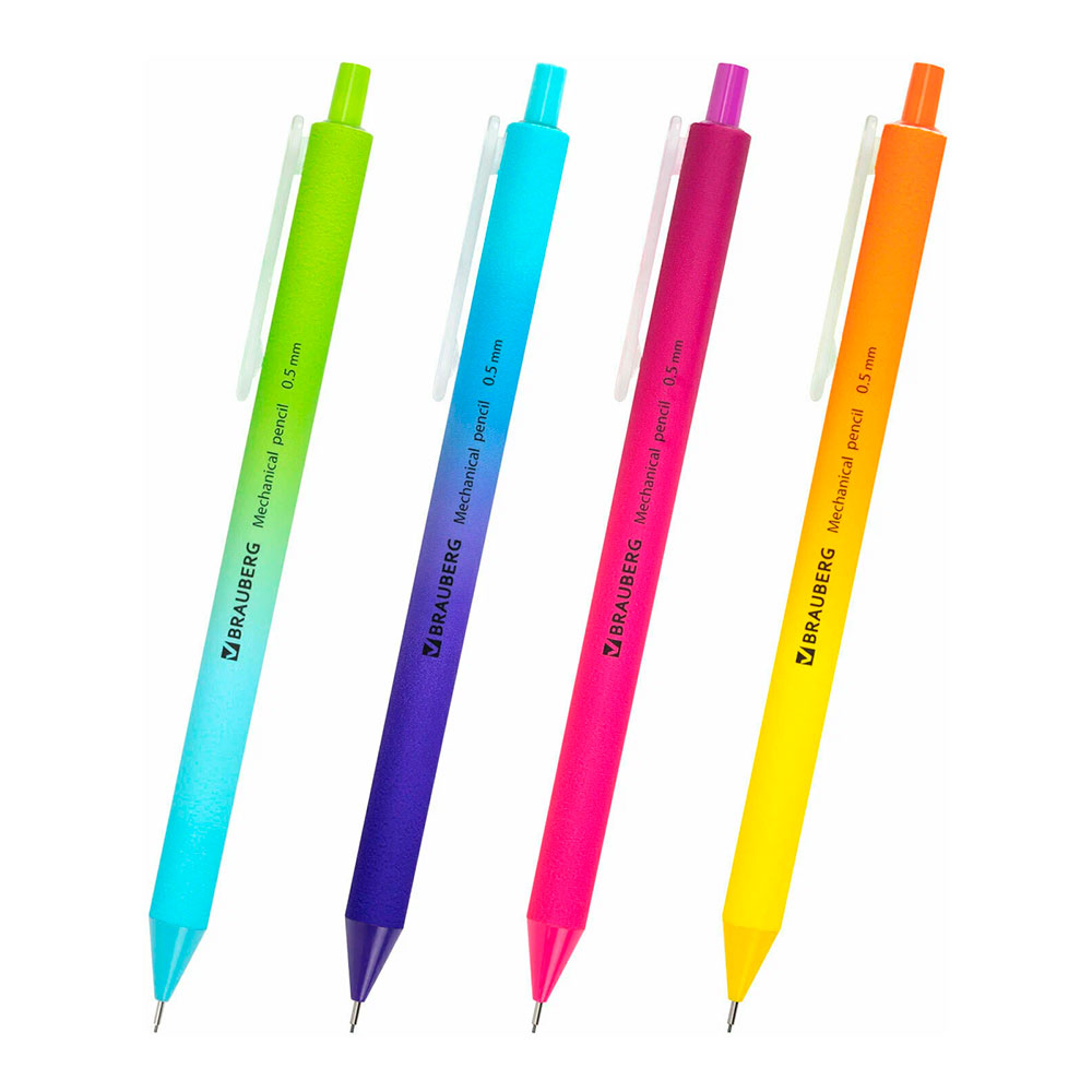 Карандаш механический Brauberg 181958 SOFT GRADE, HB корпус ассорти