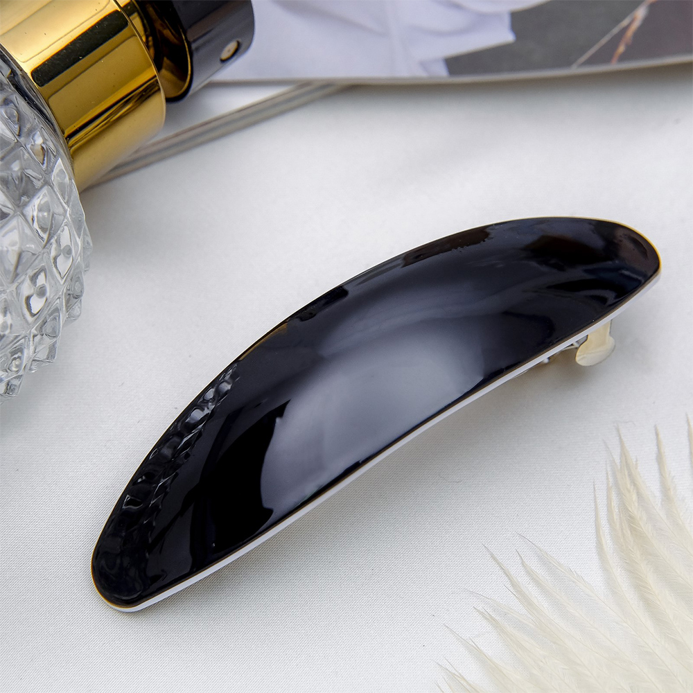 картинка Заколка-автомат для волос 3472993 Ночь 9 см, металл, пластик, черный 