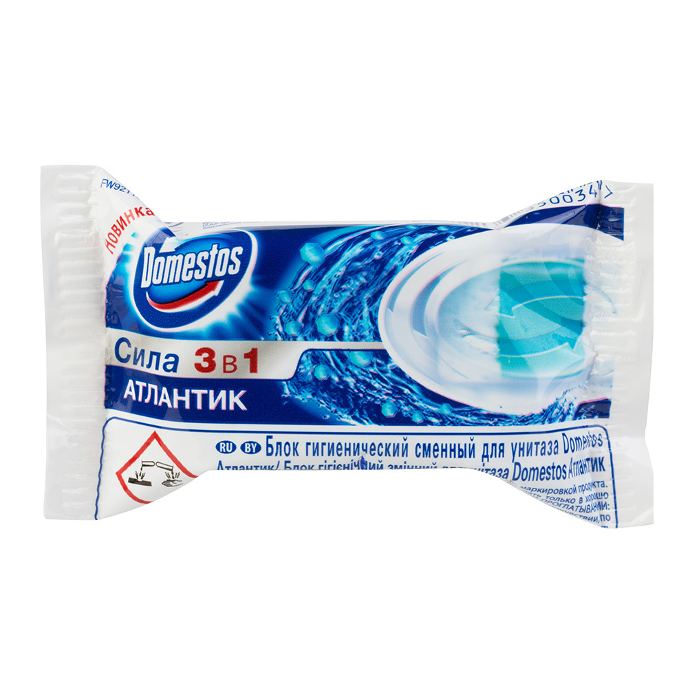 картинка Освежитель для туалета Domestos 40гр запасной блок атлантик 