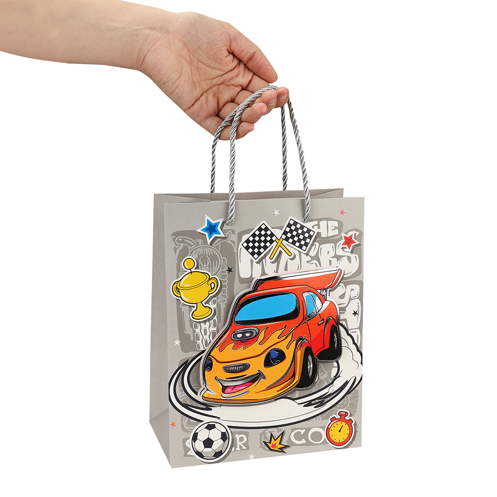 Пакет подарочный ПКП-9205 3D Яркая машинка 18*23*10 см