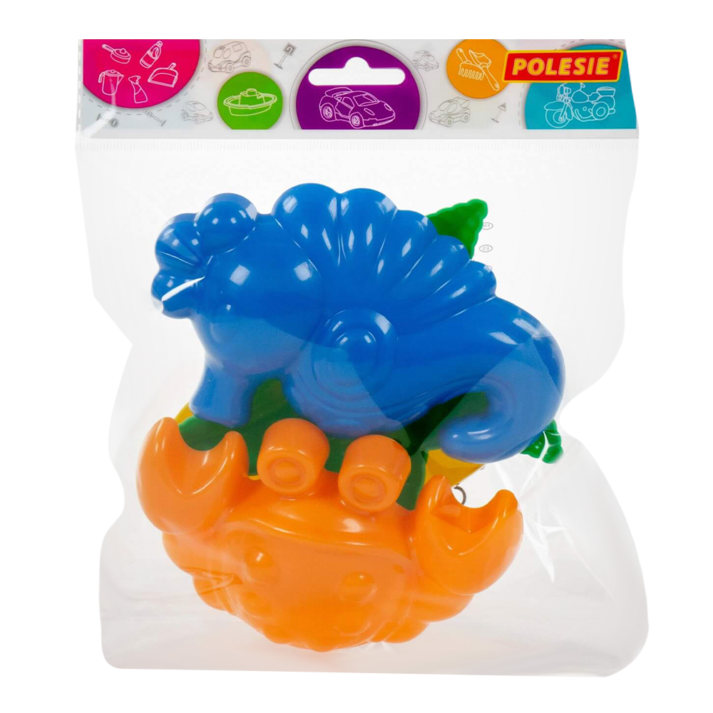 картинка Набор для песочницы 53831 Полесье формочки:краб,морской конёк,морская звезда,ракушка, 172*153*65 мм, пластик 