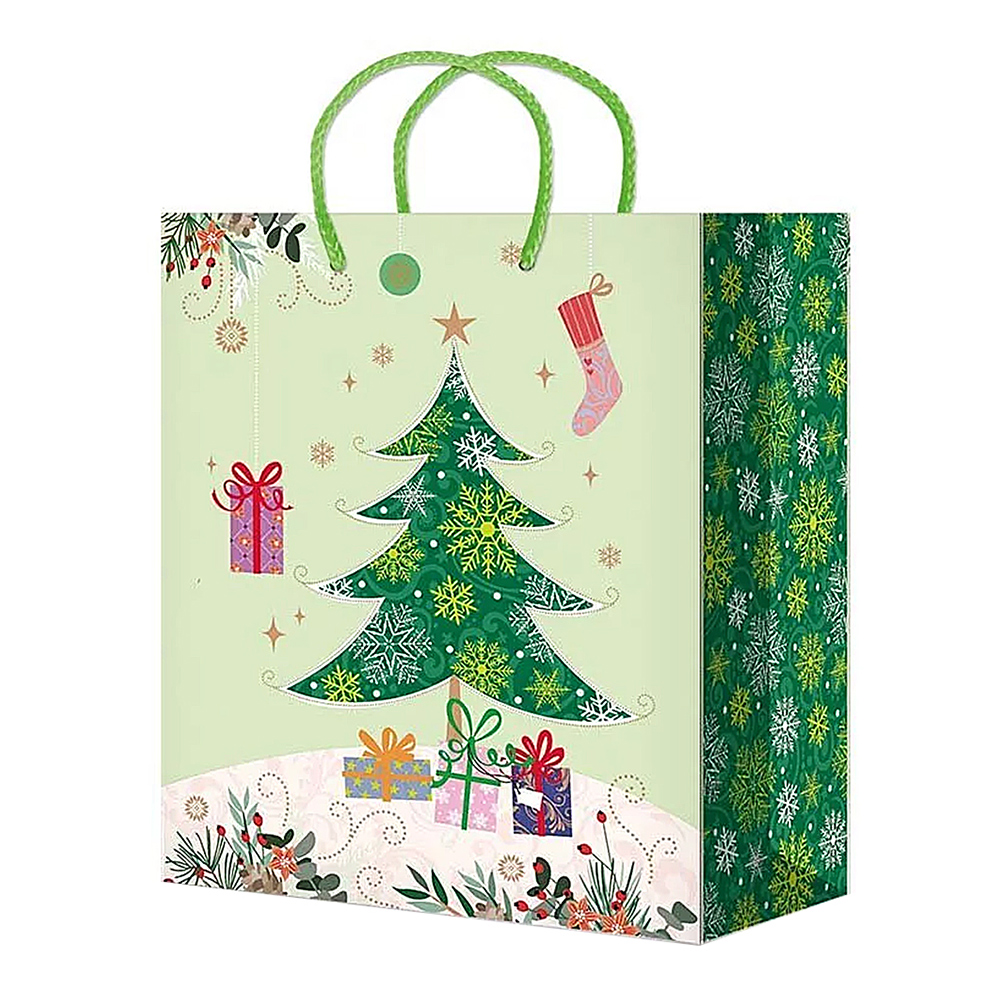 Пакет подарочный М-272/273/274/275/276 новогодний, 5 дизайнов 18*22*10 см, в ассортименте