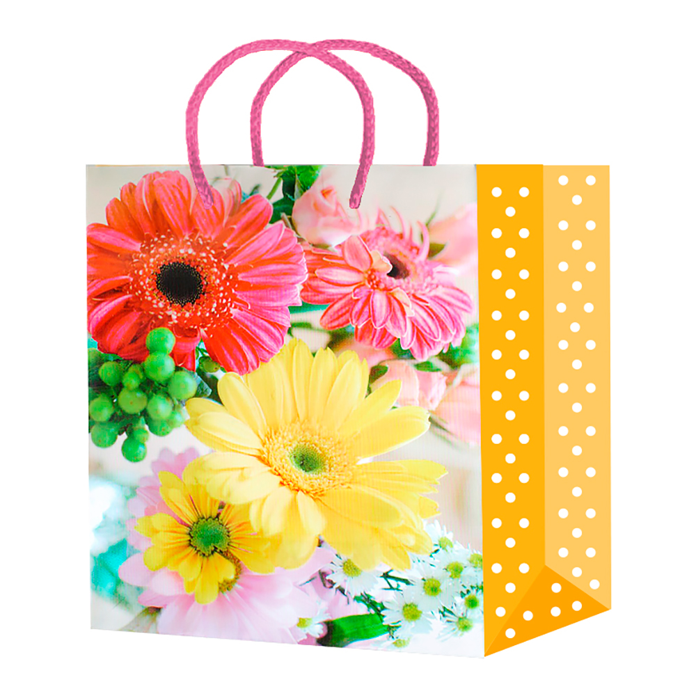 Пакет подарочный М25-221/222/223/224/225 бумажный, Букет 18*22*10 см, в ассортименте