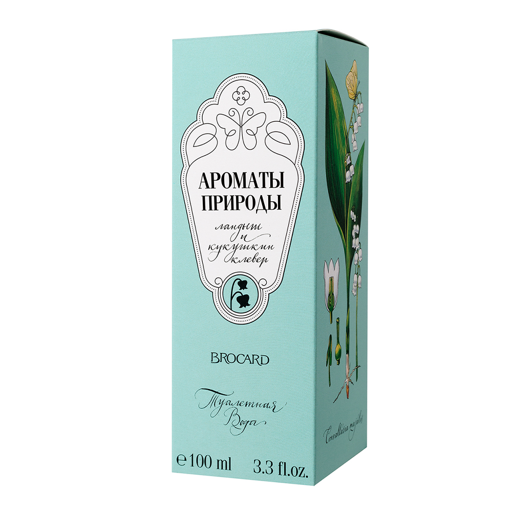Туалетная вода Брокард Ароматы Природы Ландыш и Кукушкин Клевер, цветочный аромат, женская, 100 мл