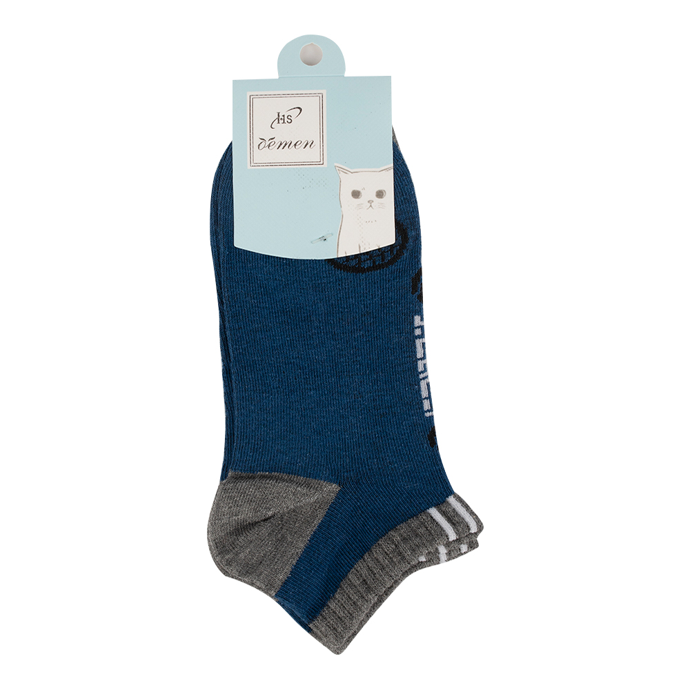 Носки детские для мальчиков Oemen NA3006 с контрастными пяткой и мыском, и принтом Спорт, размер 16-18, в ассортименте