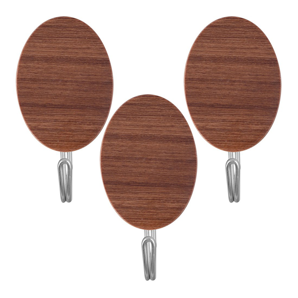 картинка Крючок хромированный VL27-77 на липучке, Вуд овал, 3 шт 