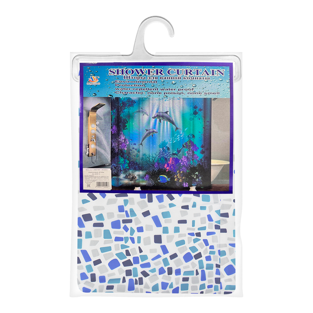 картинка Штора для ванной комнаты SHVK-13 180*180 см, мозайка 