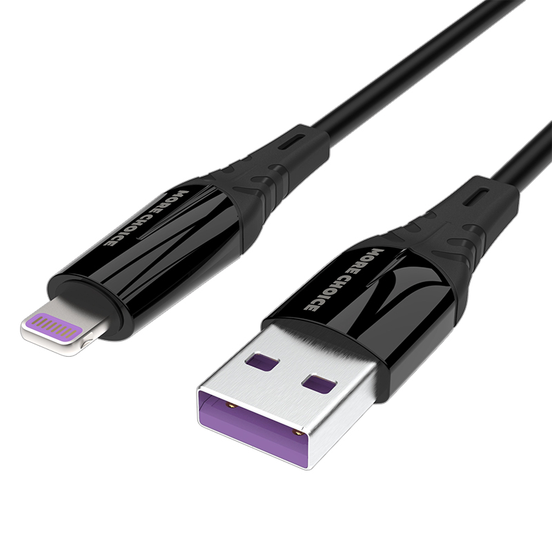 картинка Дата-кабель для зарядки MoreChoice K35i USB для Lightning 8-pin 2.4А, черный, 1 м 