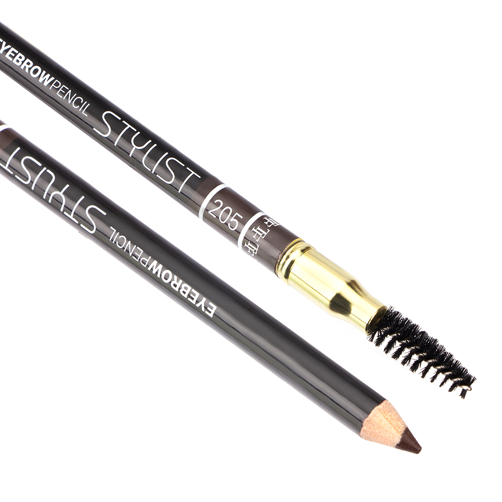 картинка Карандаш для бровей Triumf Eyebrow Pencil Stylist с щеточкой, кориченвый, тон 205 