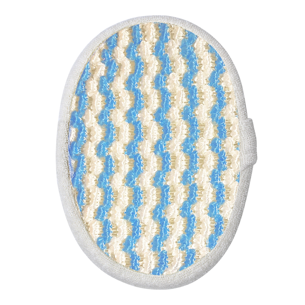 картинка Мочалка для тела из хлопка овальная с ручкой ММ03 