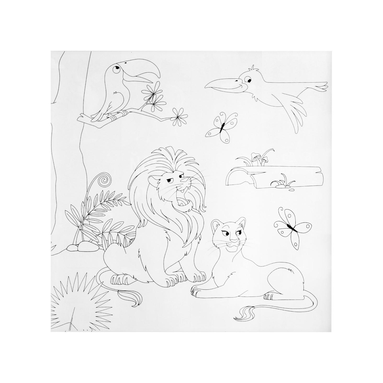 Наклейки 5797613 Животный мир с раскраской на обороте 20*20 см