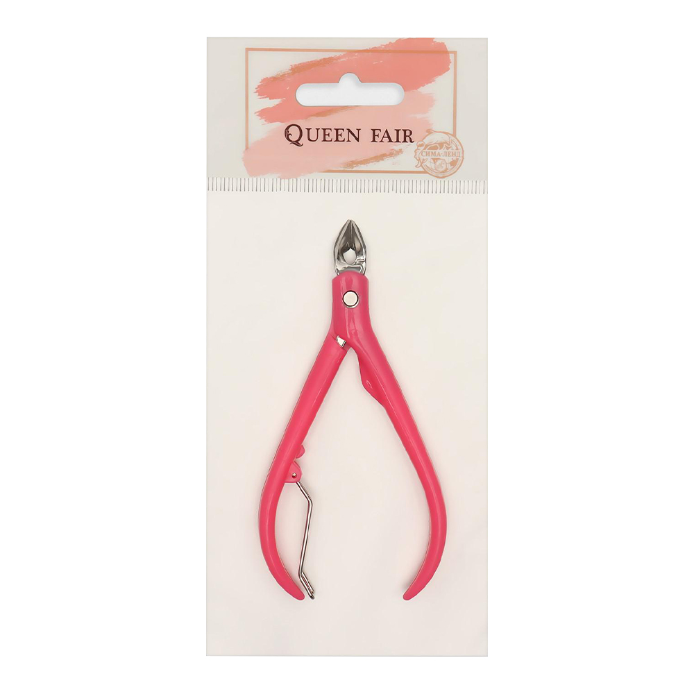 картинка Кусачки маникюрные Queen fair 603802 одинарная пружина, лезвие 8мм, 11 см, в ассортименте 