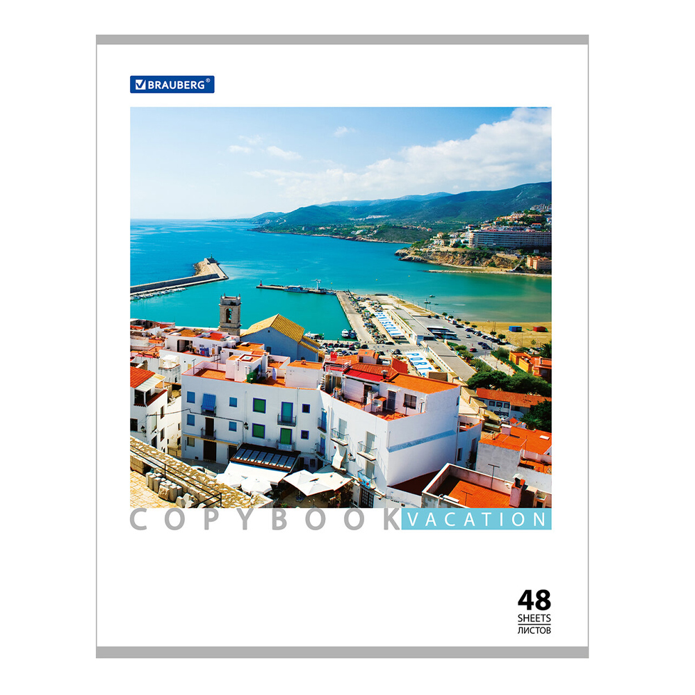 Тетрадь Brauberg 401819 клетка, обложка картон, Каникулы, 5 дизайнов, 48 листов