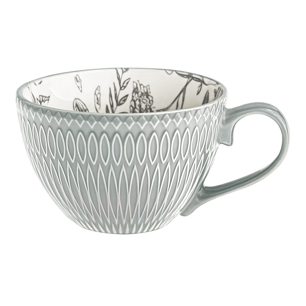 Кружка керамическая KKR-225-1 узор, в ассортименте, 380 мл