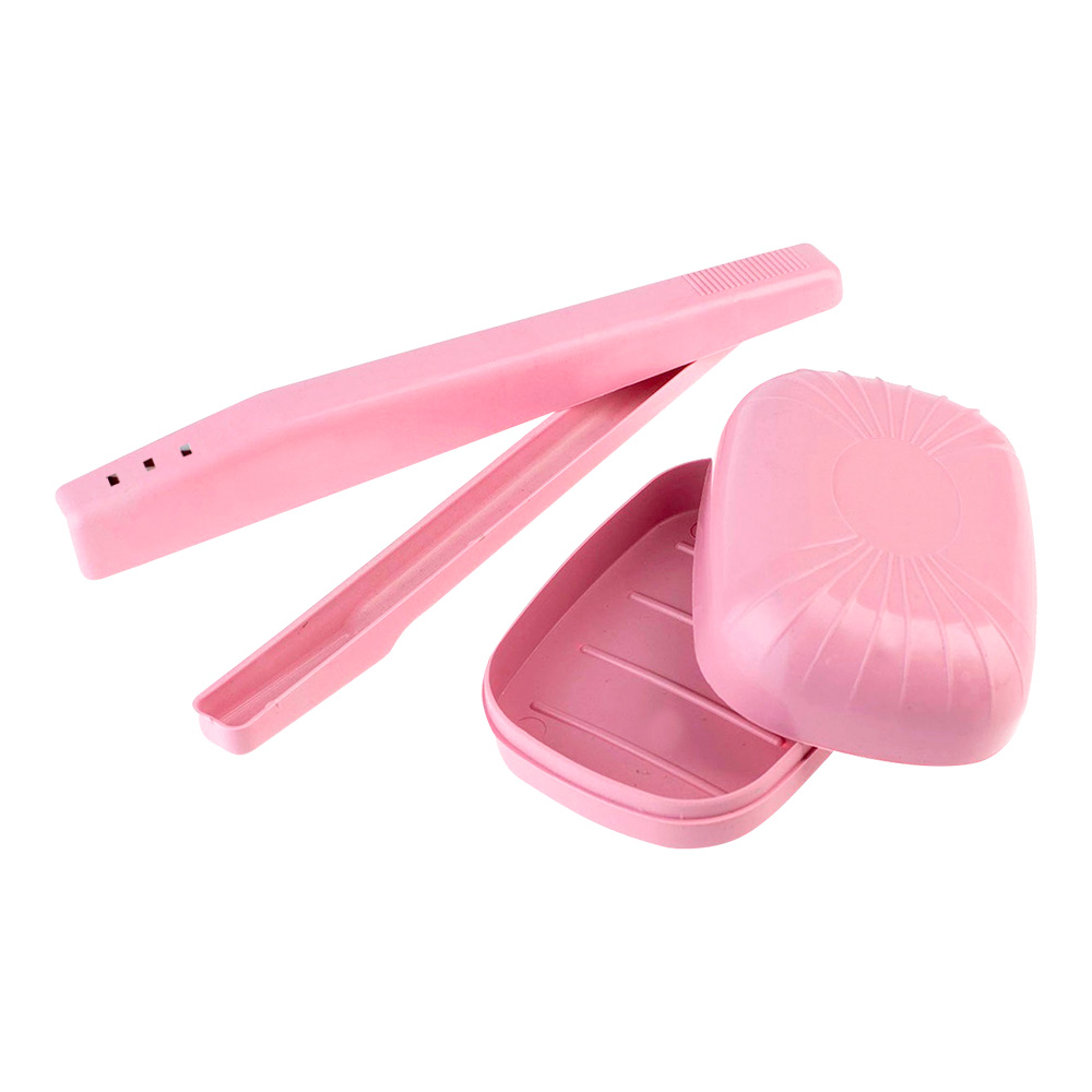 картинка Набор дорожный Домашний сундук ДС-135 мыльница + футляр для зубной щетки, в ассортименте 