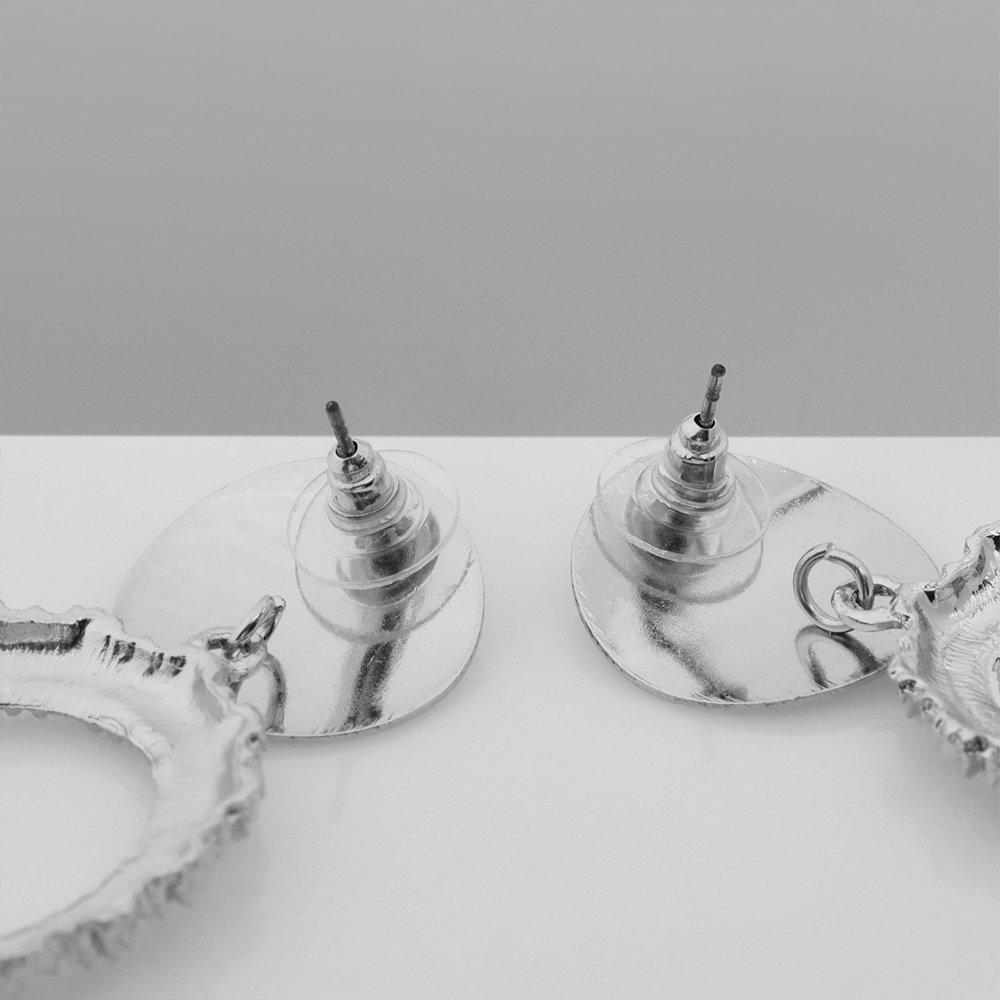 Бижутерия Queen Fair Серьги Эврика, овальные, застежка гвоздик, бижутерный сплав, 5,5 см