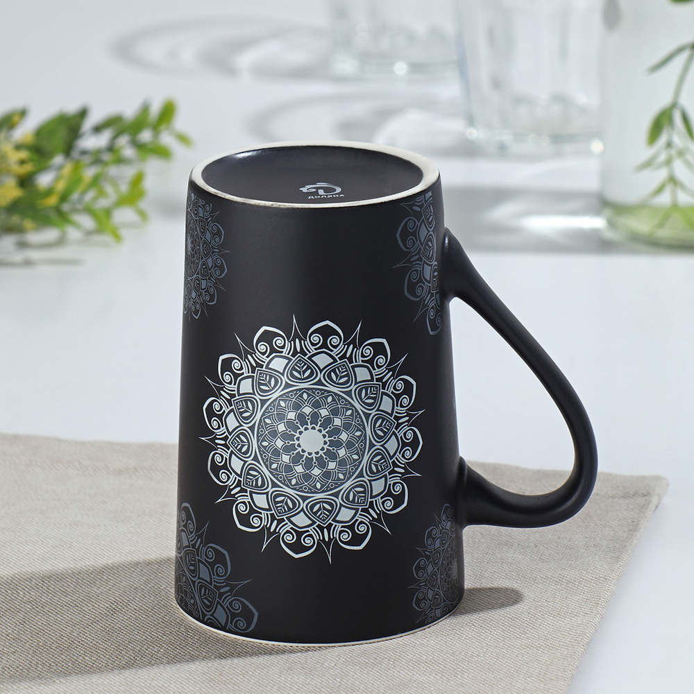 Кружка 9277906 Мандала, фарфор, белый узор, 380 мл