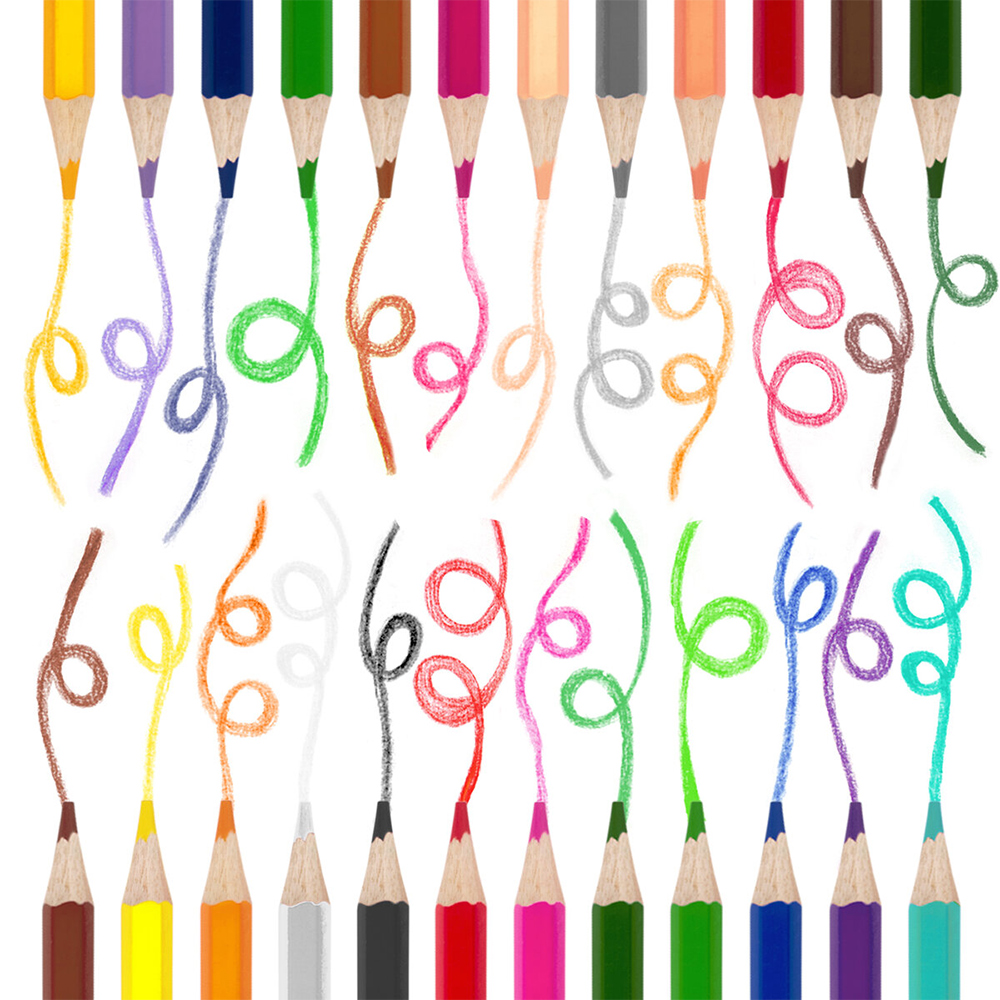 Карандаши цветные Юнландия 181380 В гостях в букашек, классические, заточенные, 24 шт