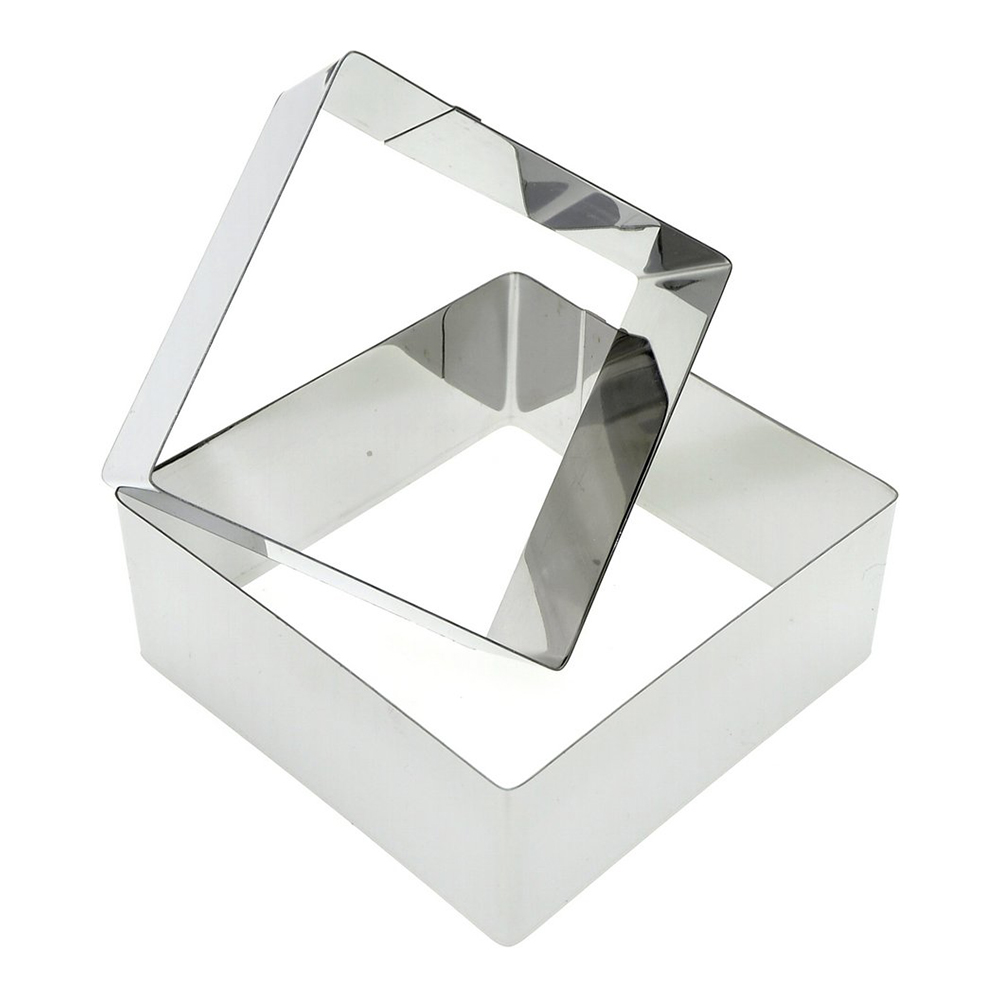 Набор форм для выпечки Мультидом AN8-6 Квадрат, 8*8*4 и 10*10*4 см, коррозионностойкая сталь, 2 шт