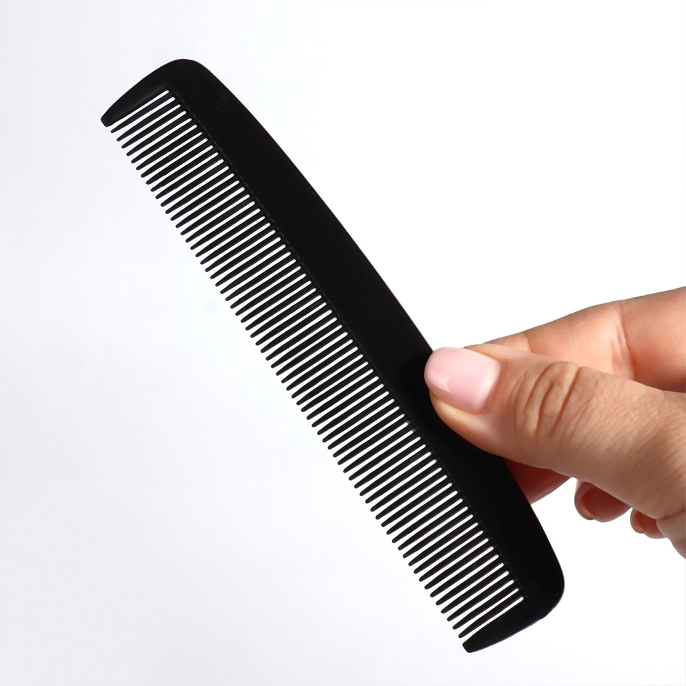 картинка Расческа 478395 гребень, 14*3см, пластик, черный 