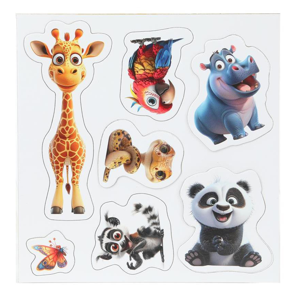картинка Игра Умные игры Многоразовые липучки 5267 Удивительные животные, в пакете 200*300*5 мм 