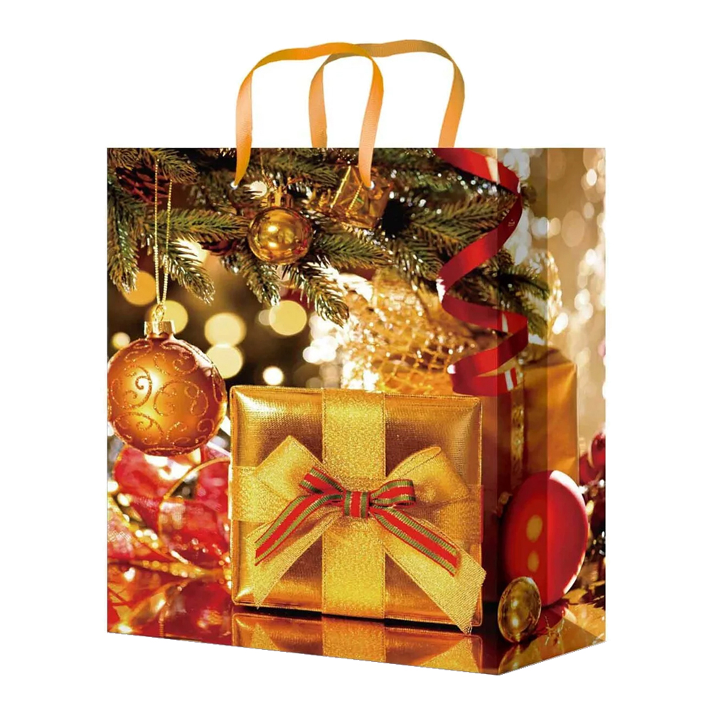 Пакет подарочный MS-625/626/627/628/629 Новогодний подарок 14*20*6,5 см, микс