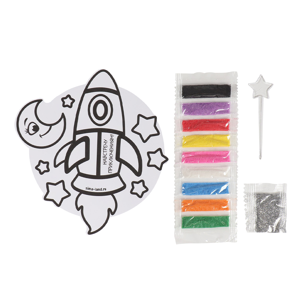 картинка Фреска 1104996 форменная с блёстками Ракета 