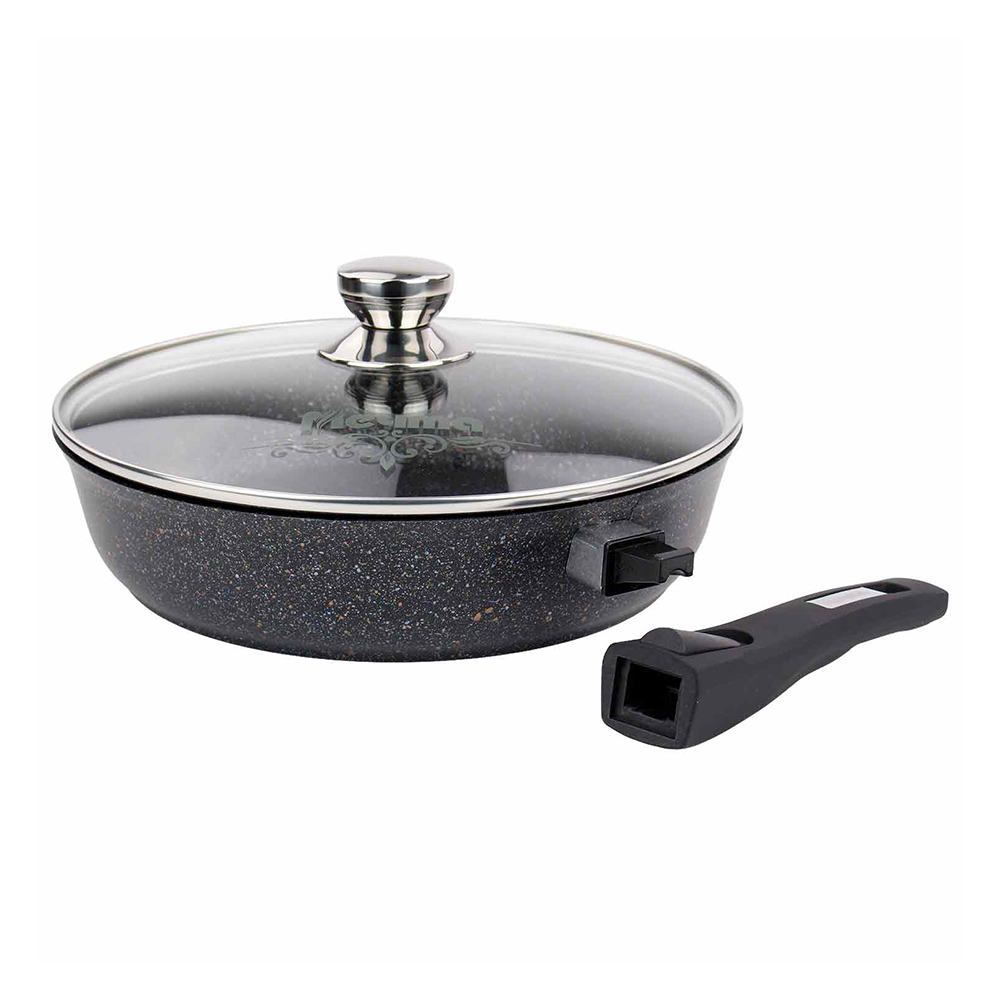 Сковорода 1017579 Мечта Гранит Star антипригарное покрытие, крышка стекло, 28 см, темно-серый