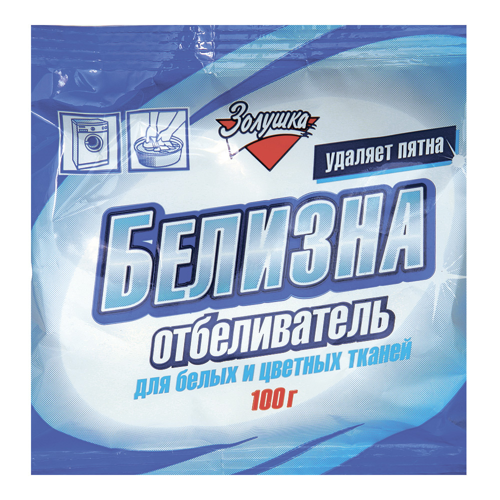 картинка Отбеливатель Белизна универсальный без хлора порошок100г Золушка  АМС 