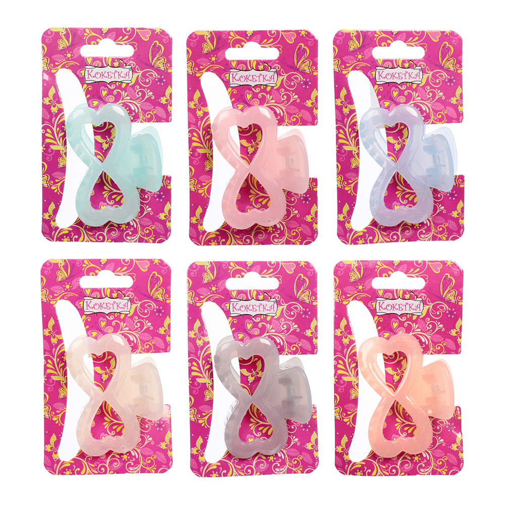 картинка Краб для волос 746-315 Глянец-Бант, на блистере 6 см, в ассортименте 