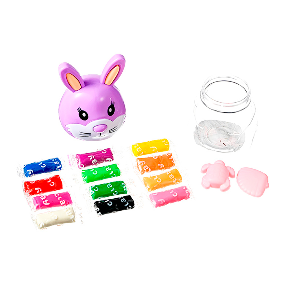 картинка Тесто для лепки M-20650 Зайка, 12 цветов, в ассортименте 