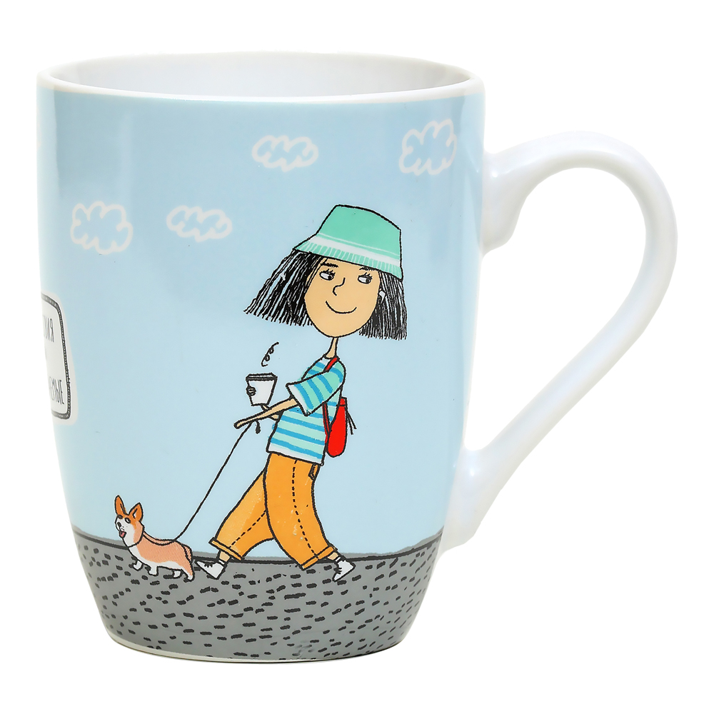 Кружка BRJD065-891 Подружки-болтушки с ложкой, в подарочной коробке, фарфор, 340 мл