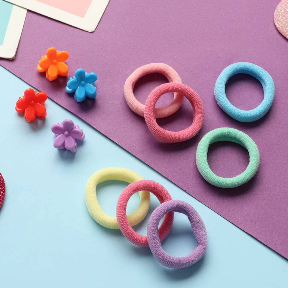 картинка Набор для волос 10309406 Затейница колор (12 резинок 2 см + 4 крабика), в ассортименте 