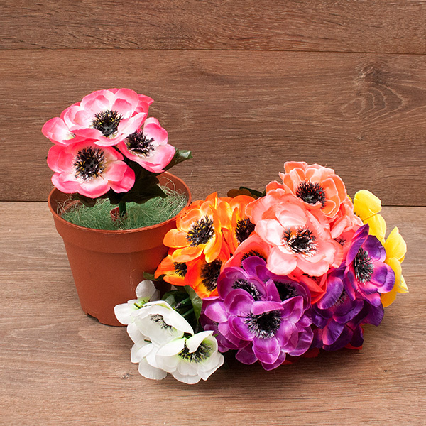 Цветы искусственные F49-98 букет Анемоны, 5 голов, 20 см