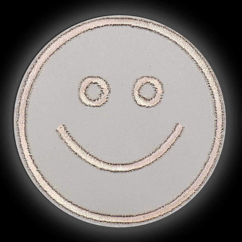 Наклейки Арт Узор 7533536 Светоотражающая, Смайл, термо, цвет:серый 6,3 см, 1 шт